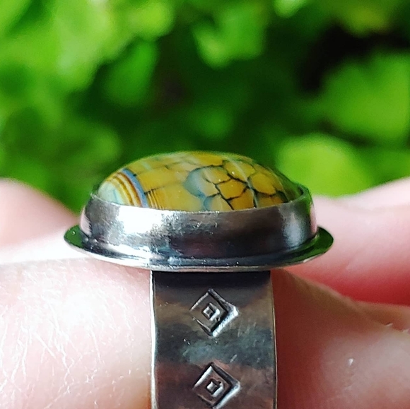*SOLD* Dragon Scale Banded Agate Ring - Issabeau Jewelry One of a Kind - Picture 8 of 12